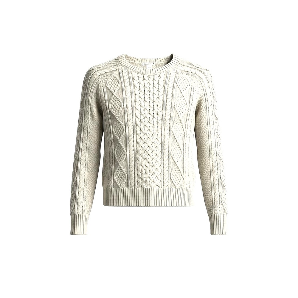 J.CREW KIDS Crewcuts Boys Fisherman Cable Knit‎ Sweater Sz Medium (8-9)